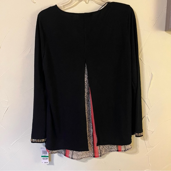 NWT! Style & Co “Dotty Fab” Black Crewneck Sweater - Size Petite Large - Picture 6 of 7